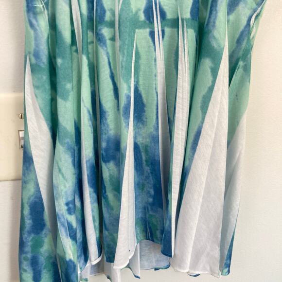 Mudd Juniors M Blue Green Tie Dye Y2K Babydoll Cami Tank Top Fairy Boho Hippie - Picture 9 of 9